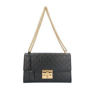 Gucci Guccissima Shoulder Bag Leather Black